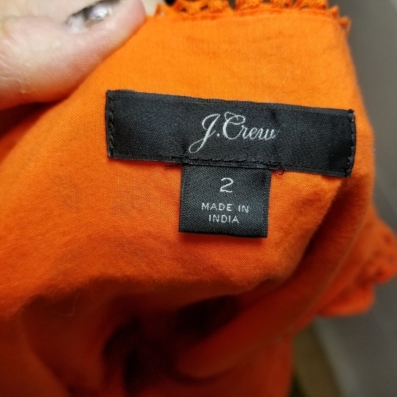 J Crew all over eyelet midi wrap dress resort orange - Picture 9 of 15